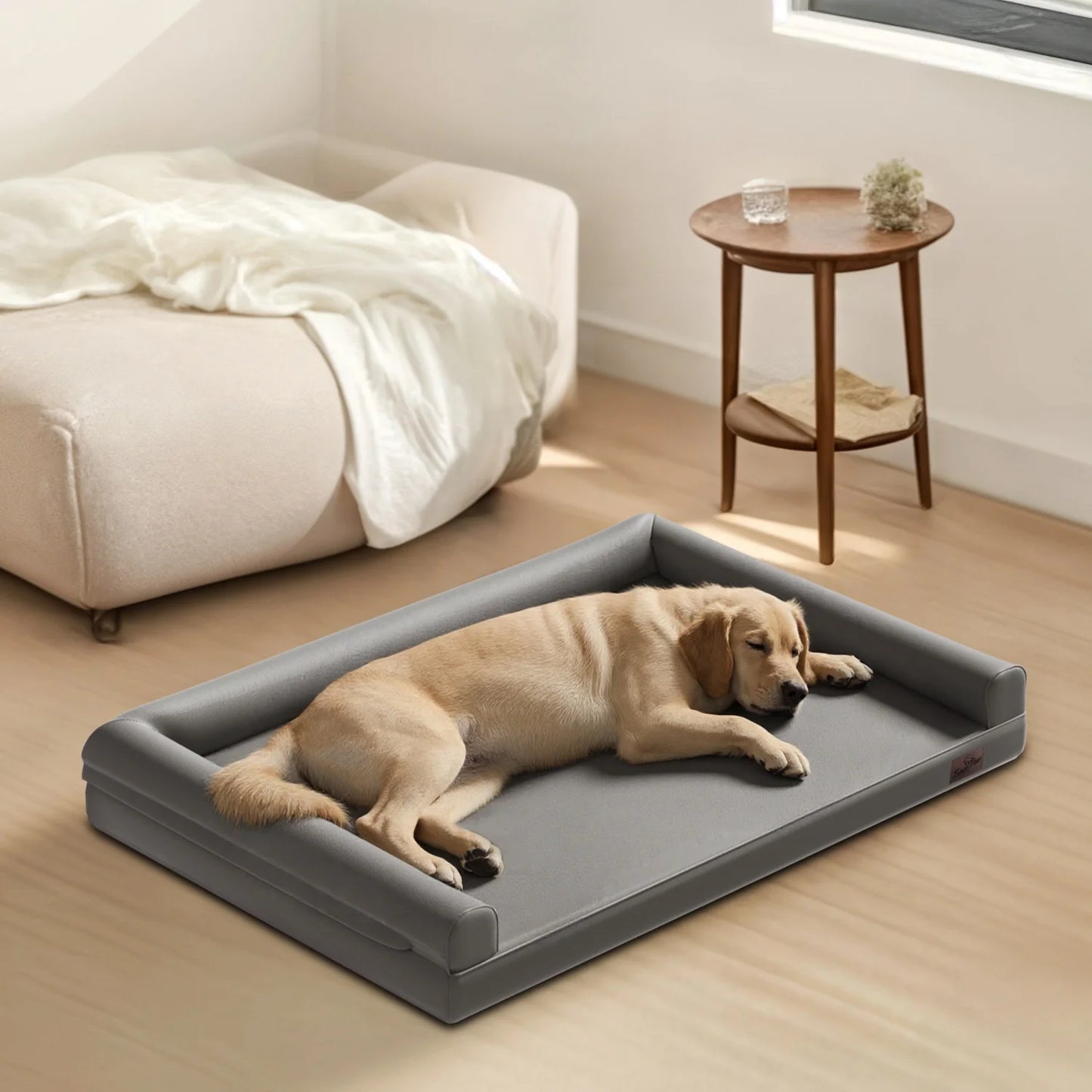 BINGOPAW Indoor Orthopedic Dog Bed With Supportive Bolster